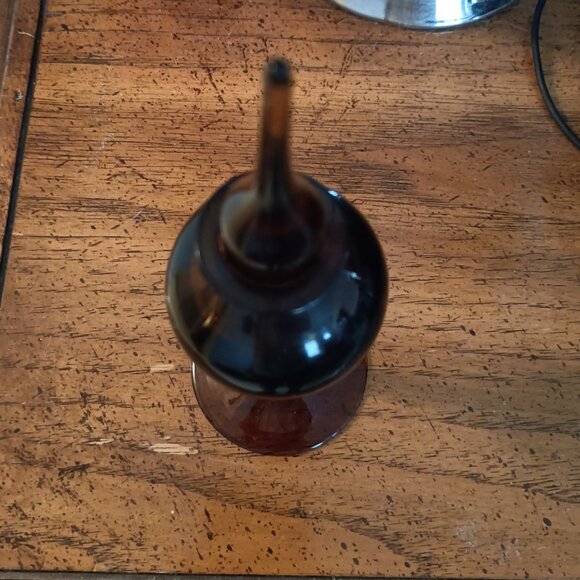 Vintage Art Glass Perfume Bottle Amber Large Glass Stopper - Picture 5 of 6